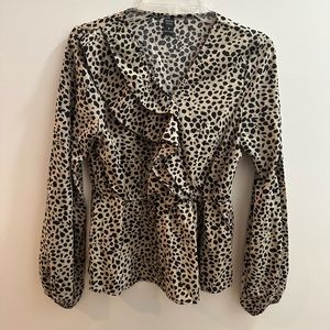 NIP Animal Print Ruffle Top Size M